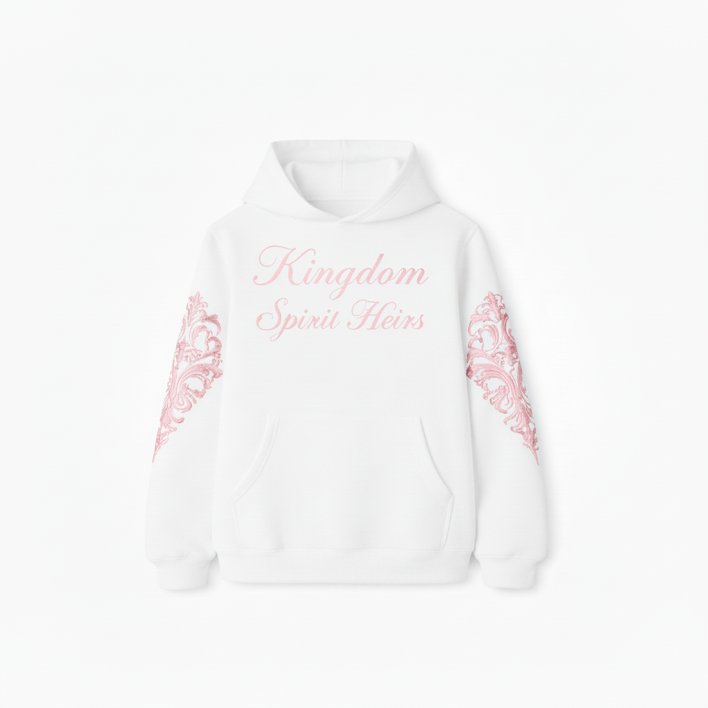 Kingdom Spirit Heirs White and Pink Hoodie