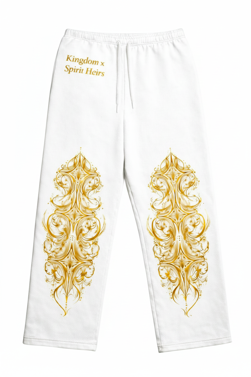 Kingdom x Spirit Heirs Joggers - White Background